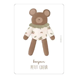 Papier poetic – Carte « Bonjour petit coeur »