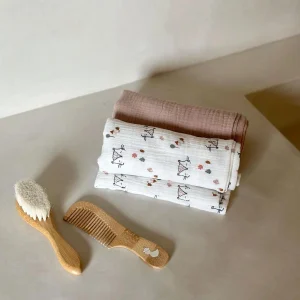 Petit beguin – Lot de 2 langes noisette