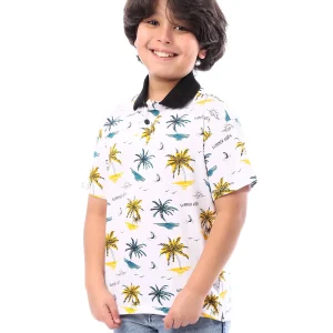 Polo garçon à motifs plage – POS24SAMR31290TB1