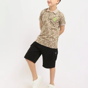 Polo enfant à motifs modernes avec logo distinctif - POS24SAPR31300TB1