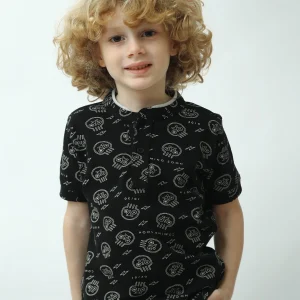 Polo garçon imprimé – col officier, manches courtes - POS24SAPU75567MB1