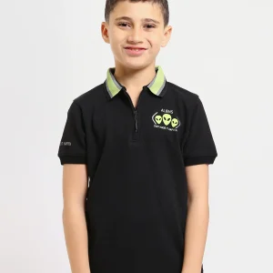 Polo enfant garçon à fermeture zippée au design moderne – POS24SNTR21766TB1