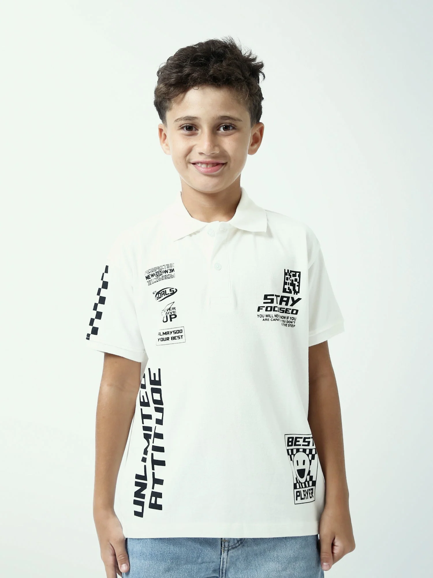 Polo garçon ado Stay Focused – style sport – manches courtes – POS24SPPI75399MJ1 – Image 2