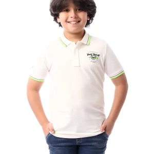 Polo pour garçon blanc avec des détails distinctifs - POS24SPPR21841TB1