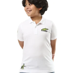 Polo enfant blanc au design simple et élégant – POS24SPPR31274TB1