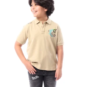 Polo enfant design graffiti couleur beige - POS24SPPR31276TB1