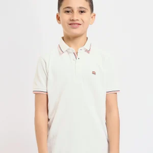 Polo pour enfants de couleur blanche avec un design moderne - POS25SPPR21053TB1