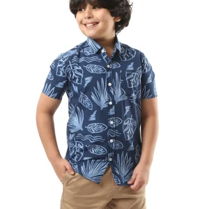 Chemise garçon à manches courtes avec boutons sur le devant – SSH24SAER31105TB1