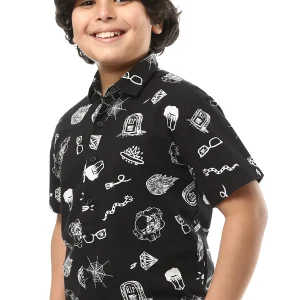 Chemise garçon à manches courtes avec imprimé distinctif – SSH24SAIC19405TB1