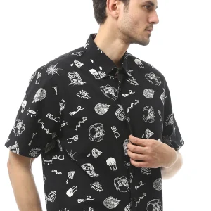 Chemise homme à manches courtes avec imprimé distinctif – SSH24SAIC19405TM1