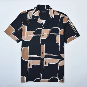 Chemise à motifs géométriques pour homme - Chemise moderne à manches courtes - SSH24SARC19518TM1