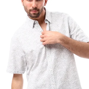 Chemise Homme à Motifs Tropicaux - Coupe Décontractée à Manches Courtes - SSH24SASR19436TM1