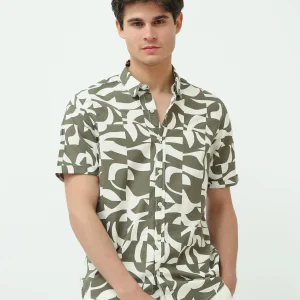 Chemise Homme Slim Fit à Imprimé Abstrait – Style Élégant et Moderne - SSH25SASR16112TM1
