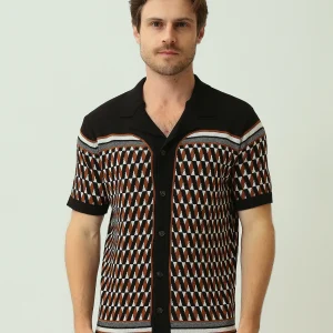 Chemise pour homme à manches courtes avec un design géométrique unique - SSH25SJXC21959TM1