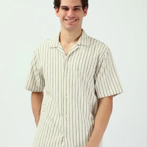 Chemise pour homme à manches courtes avec design rayé - SSH25SSCC16137TM1