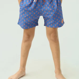 Short de bain pour enfants de couleur bleue avec un design unique - SWO24SSAE11398TB1