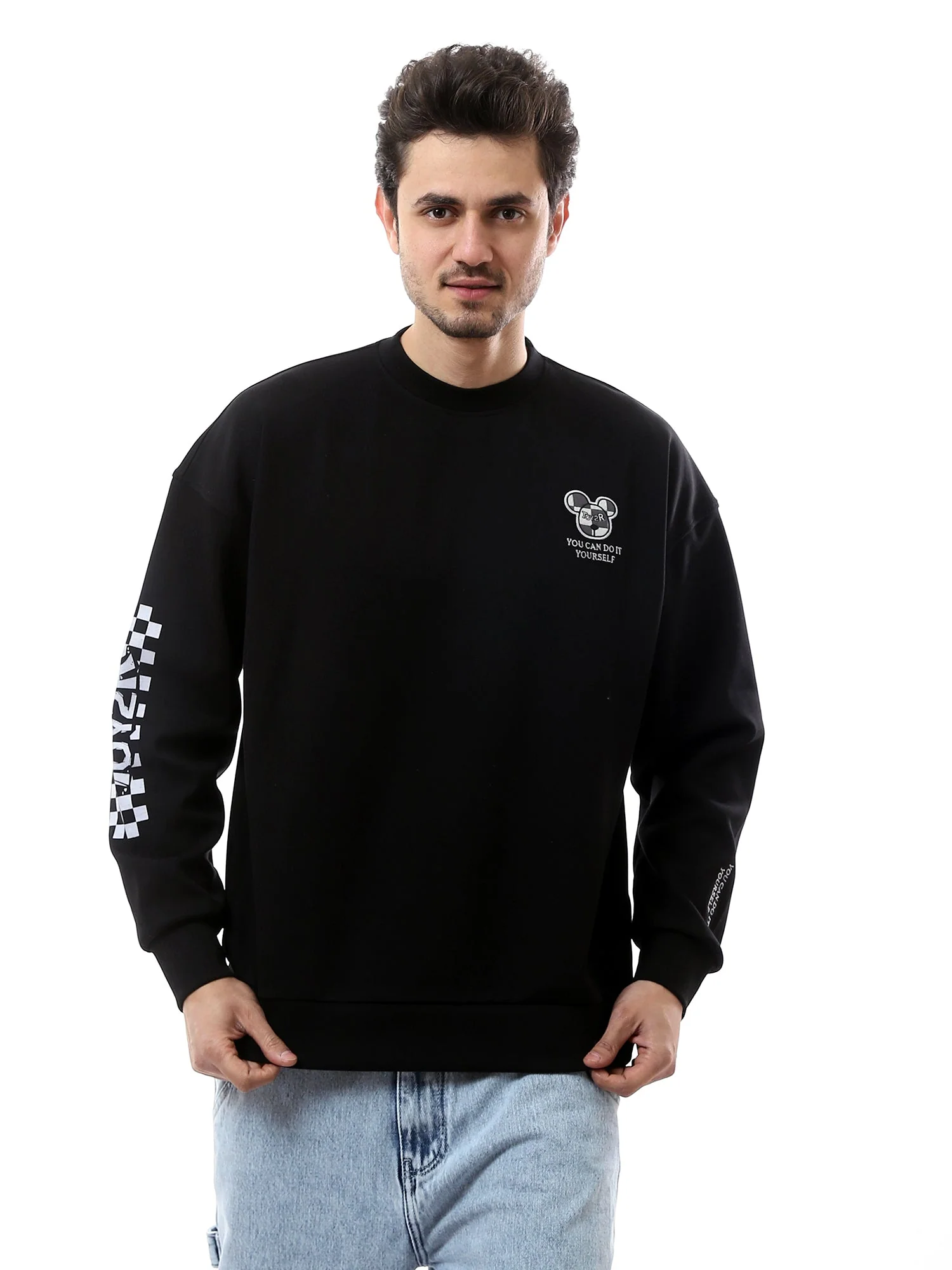 Sweatshirt homme design moderne avec imprimé "YOU CAN DO IT YOURSELF" - SWS24WRNL26091TM1 – Image 3