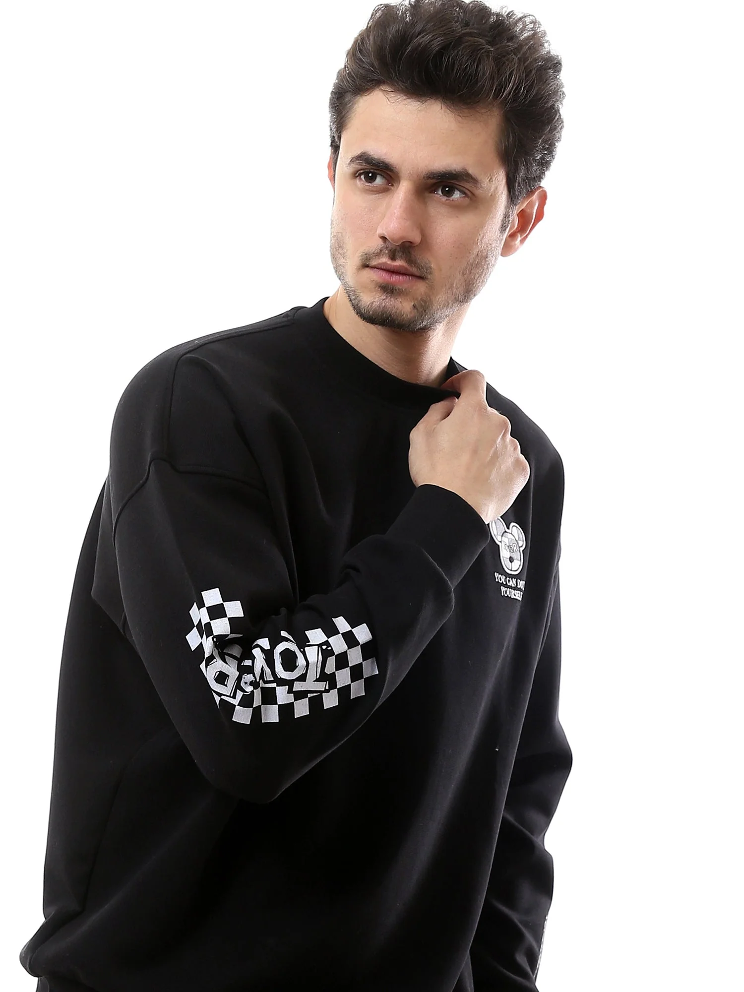 Sweatshirt homme design moderne avec imprimé "YOU CAN DO IT YOURSELF" - SWS24WRNL26091TM1 – Image 5