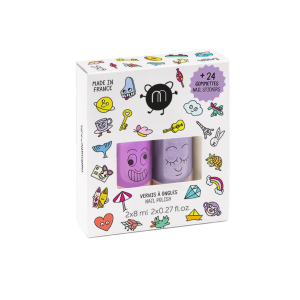 Nailmatic – Coffret Duo vernis + stickers Marshi/piglou