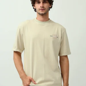 T-shirt homme beige avec imprimé motivationnel - TSH24ABRO20201TM1