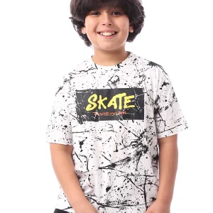 T-shirt Garçon à Imprimé Skate – Style Urbain et Confort - TSH24SARO32636TB1