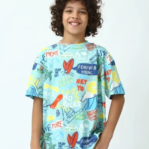 T-shirt ado garçon imprimé surf streetwear manches courtesTSH24SARO75248MJ1
