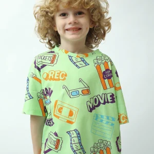 T-shirt Garçon Imprimé Cinéma – Popcorn & Tickets (Manches Courtes) - TSH24SARO75261MB1