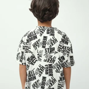 T-shirt garçon imprimé streetwear all-over manches courtes col rond - TSH24SARO75280MB1