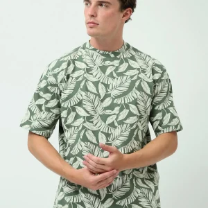 T-shirt pour homme décoré de feuilles - TSH24SARS20133TM1