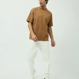 T-shirt Oversized pour homme – Couleur camel avec coupe décontractée - TSH24SBRR20074TM1