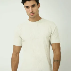 T-shirt Homme à Maille Côtelée - Élégance et Confort pour Tous les Jours - TSH24SKRR20959TM1