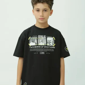 T-shirt Enfant Moderne avec Imprimé "BIPOLAR" – "TWO SIDES OF EMOTIONS" pour un Look Unique - TSH24SPRO20055TB1