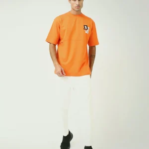T-shirt Homme Orange avec Imprimé Audacieux – Style Tendance - TSH24SPRO20155TM1