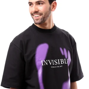 T-shirt pour homme noir avec impression artistique - TSH24SPRO20194TM1
