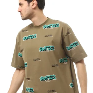 T-shirt homme au design élégant de couleur olive – TSH24SPRO20931TM1