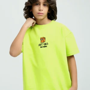 T-shirt Garçon Lime "ART HAS no-rules" – Design Créatif et Fun - TSH24SPRO32648TB1