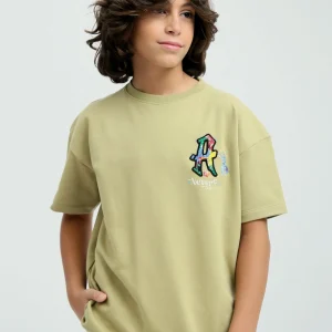 T-shirt Oversized Garçon "Graffiti Never Give Up" – Design créatif avec imprimé coloré - TSH24SPRO32659TB1