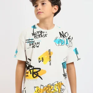 T-shirt enfant à motifs artistiques design moderne - TSH25SARO32594TB1