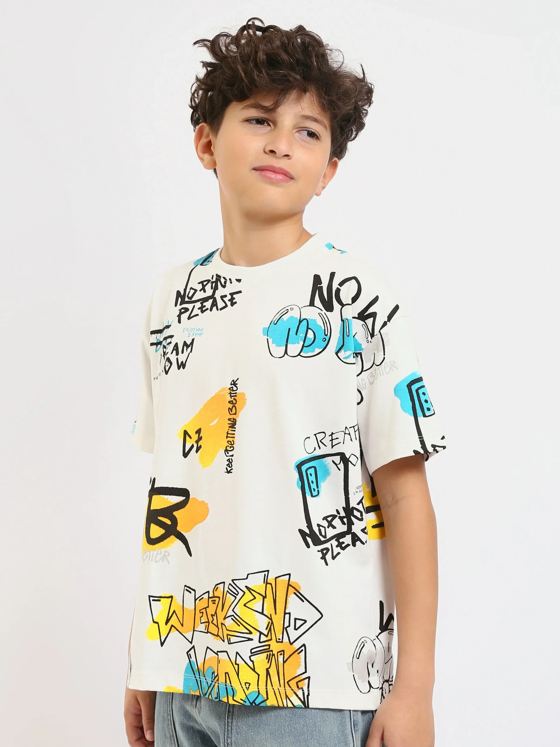 T-shirt enfant à motifs artistiques design moderne - TSH25SARO32594TB1 – Image 3