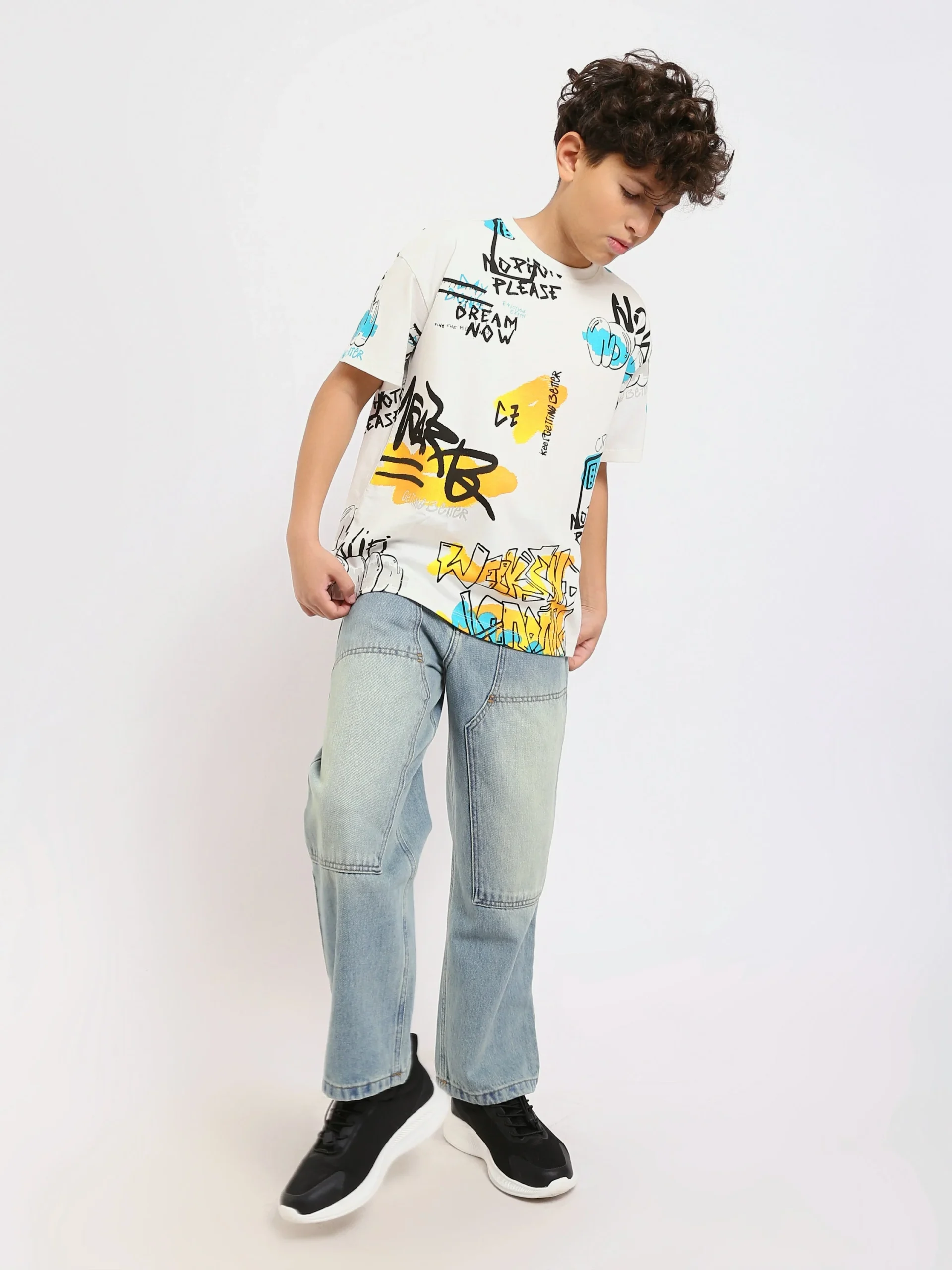 T-shirt enfant à motifs artistiques design moderne - TSH25SARO32594TB1 – Image 5