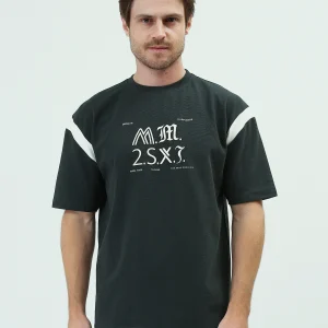 T-shirt Homme Vert Foncé Imprimé – Style Casual Sportif - TSH25SPR20378TM1