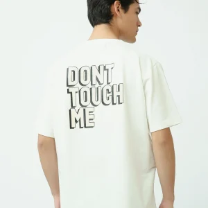 Polo Homme Blanc avec Imprimé "DON'T TOUCH ME" – Style Audacieux - TSH25SPRO20246TM1