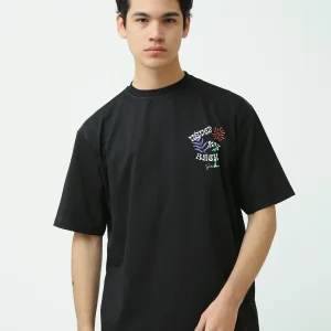 T-shirt Homme Noir Imprimé Graphique – Style Urbain Décontracté - TSH25SPRO20324TM1