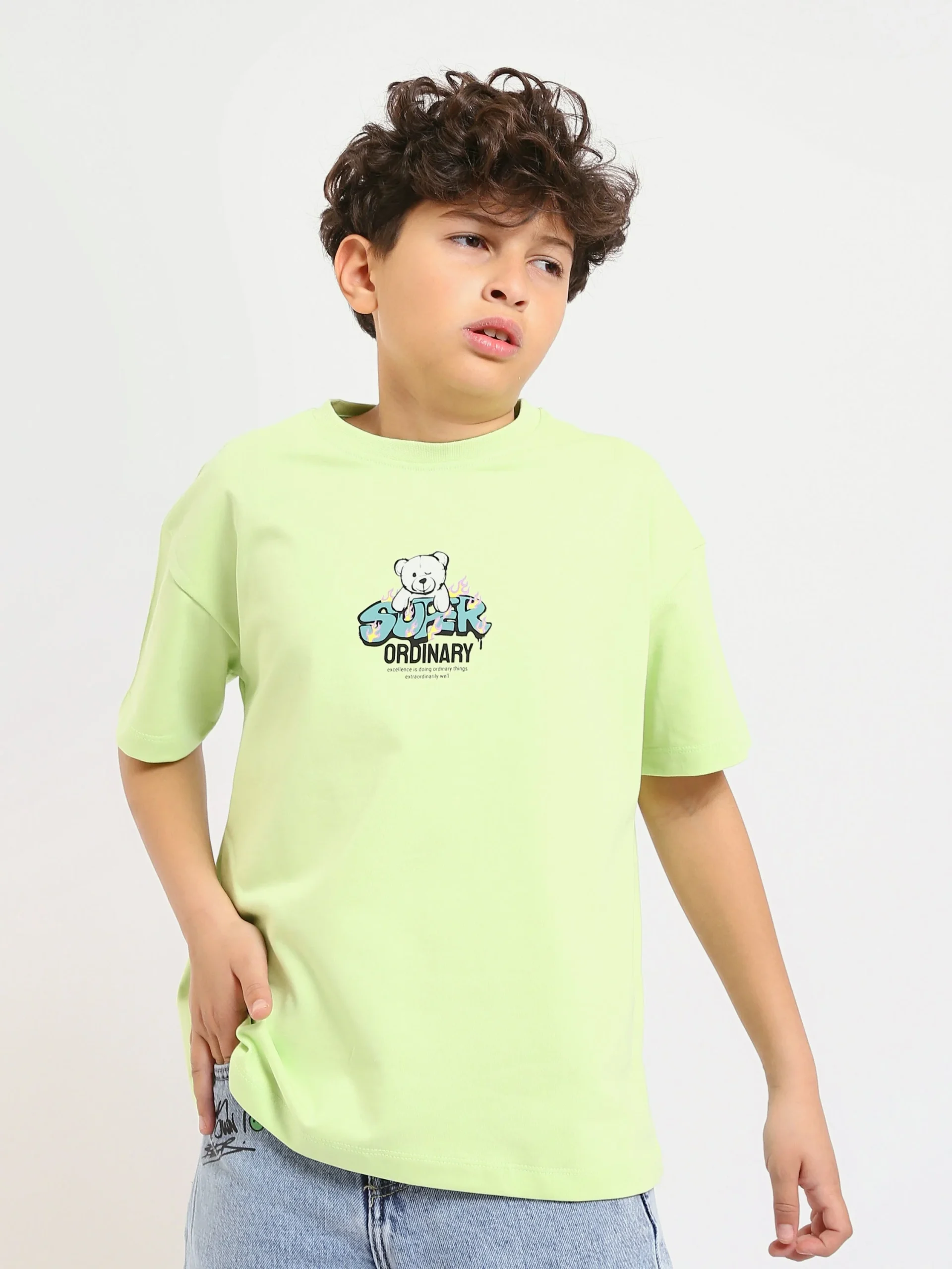 T-shirt enfant au design moderne avec imprimé ours en peluche – TSH25SPRO32601TB1