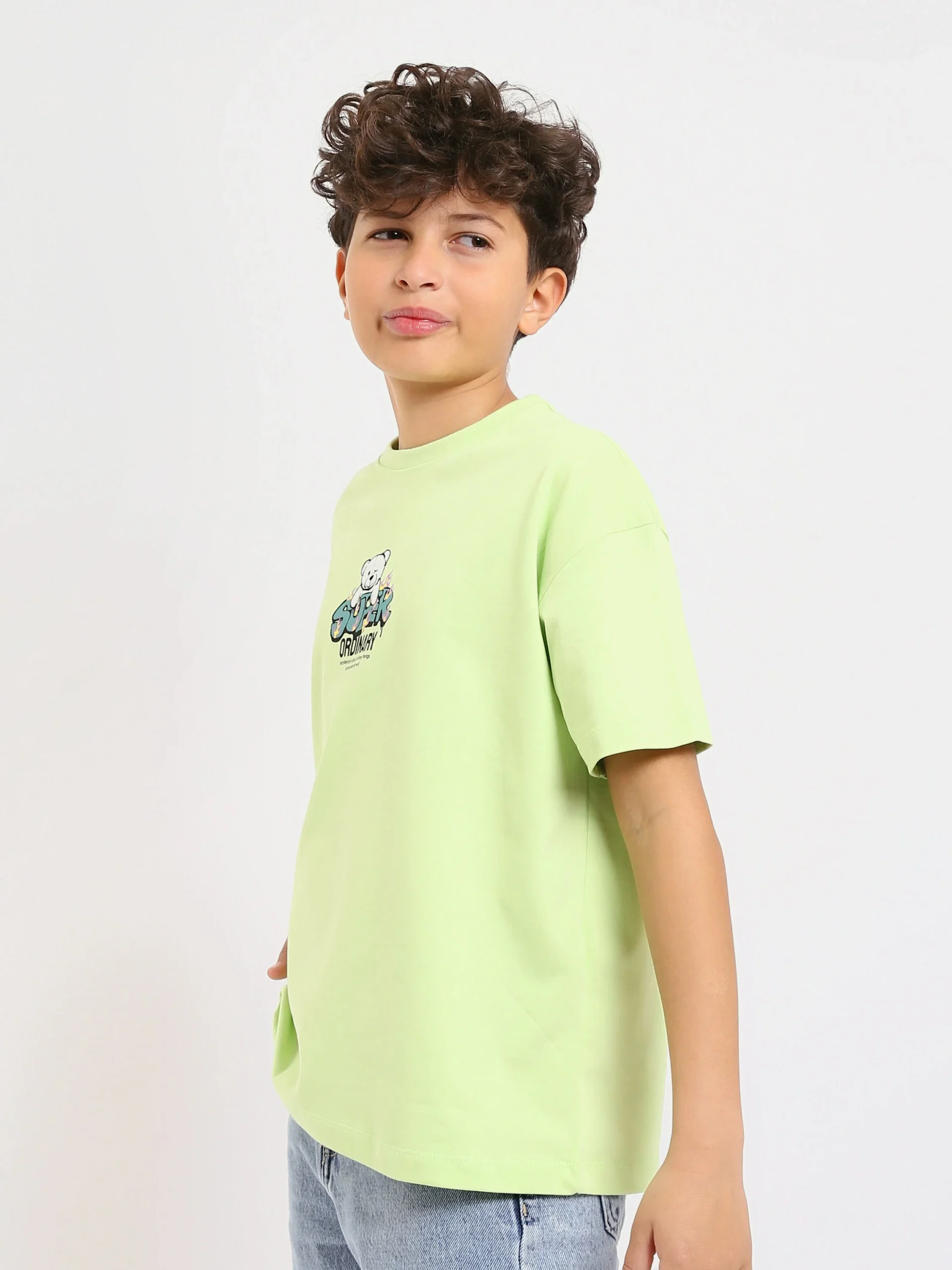 T-shirt enfant au design moderne avec imprimé ours en peluche – TSH25SPRO32601TB1 – Image 3