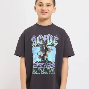 T-shirt Garçon Gris Foncé Imprimé Rock AC/DC – Style Streetwear Enfant - TSH25SPRO32673TB1