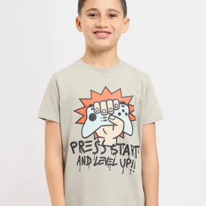 T-shirt Garçon Gris – Design Fun et Dynamique - TSH25SPRO32674TB1