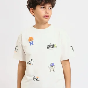 T-shirt enfant avec imprimés colorés et slogans - TSH25SPRO32679TB1