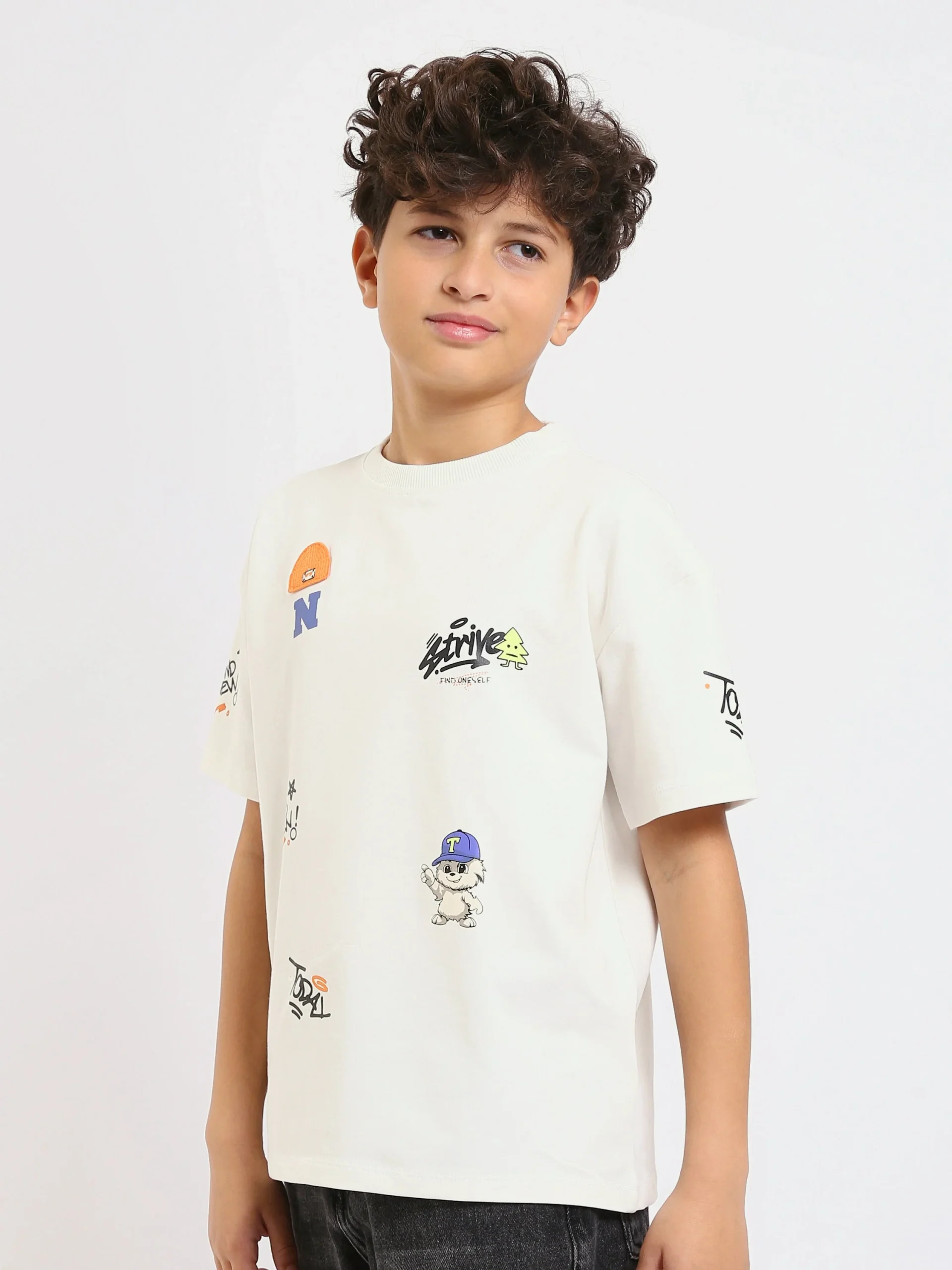 T-shirt enfant avec imprimés colorés et slogans - TSH25SPRO32679TB1 – Image 3