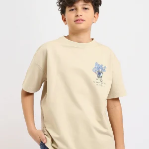 T-shirt stone garçon avec imprimé "JOY DAYS" – Style créatif et énergique - TSH25SPRO32702TB1